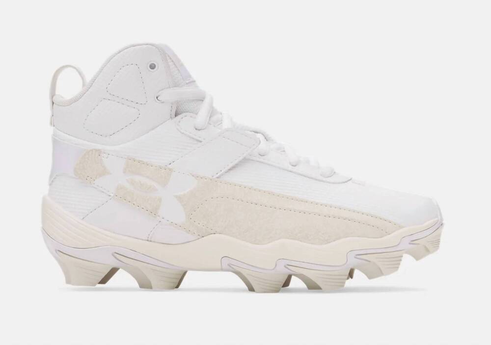 NEW UNDER ARMOUR boy's harper cleats shoes in white
